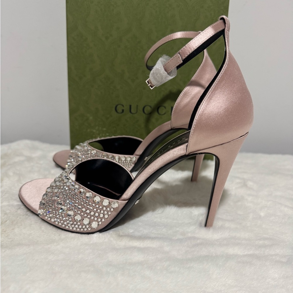 Gucci Blush Crystal-Studded Heels - Picture 3 of 6